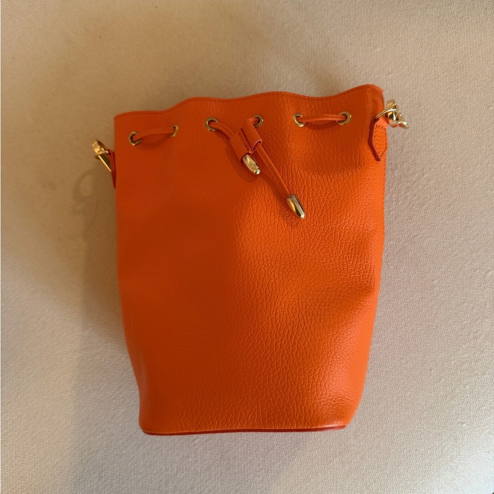 Everyday Orange Drawstring Bucket Shoulder Bag - Picture 2 of 3